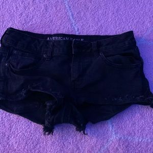 Vintage American Eagle black jean shorts